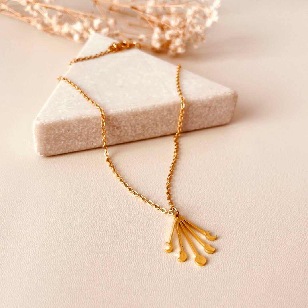 Collar abanico de fases lunares