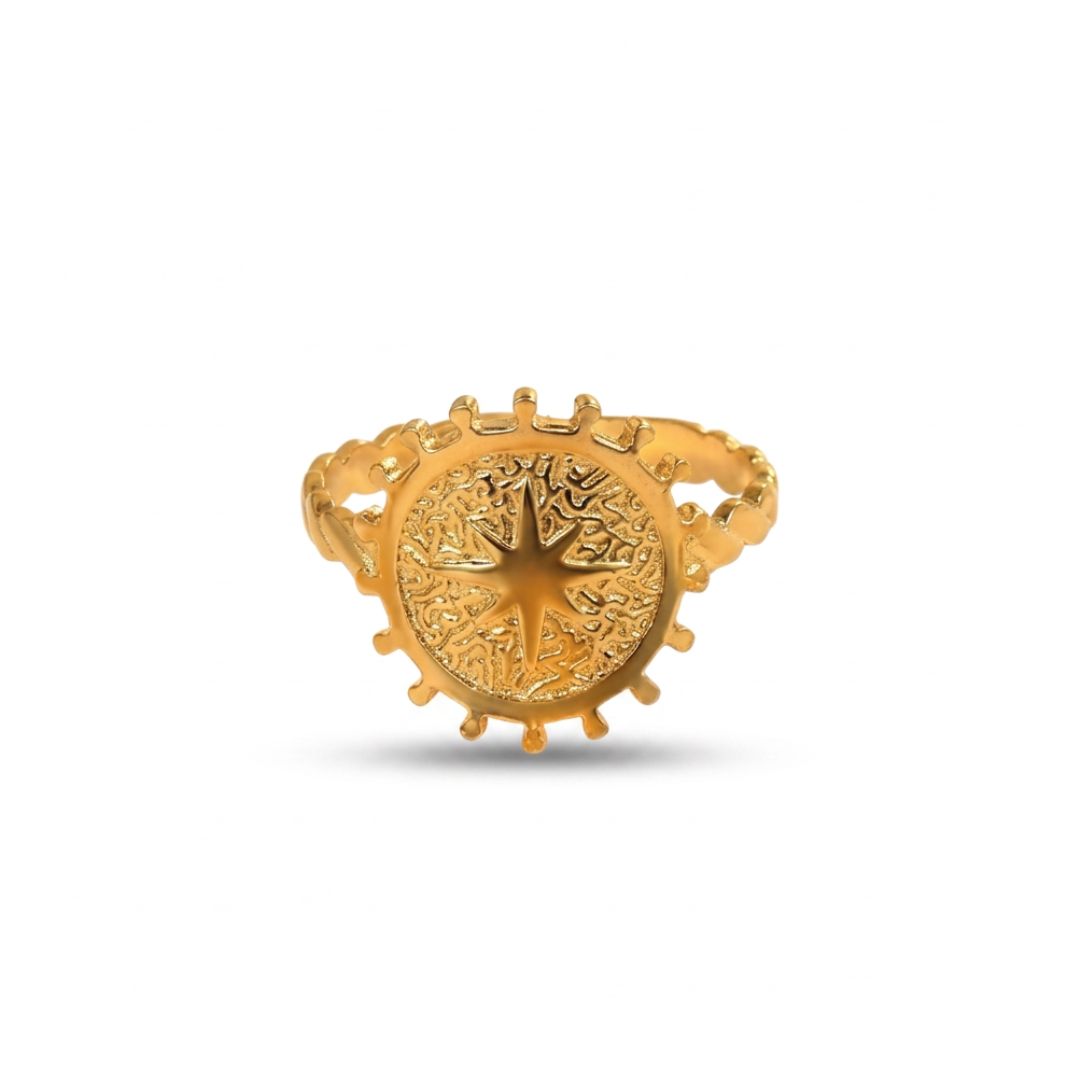 anillo acero inoxidable pasionaria oro esr anillo acero inoxidable pasionaria oro esr