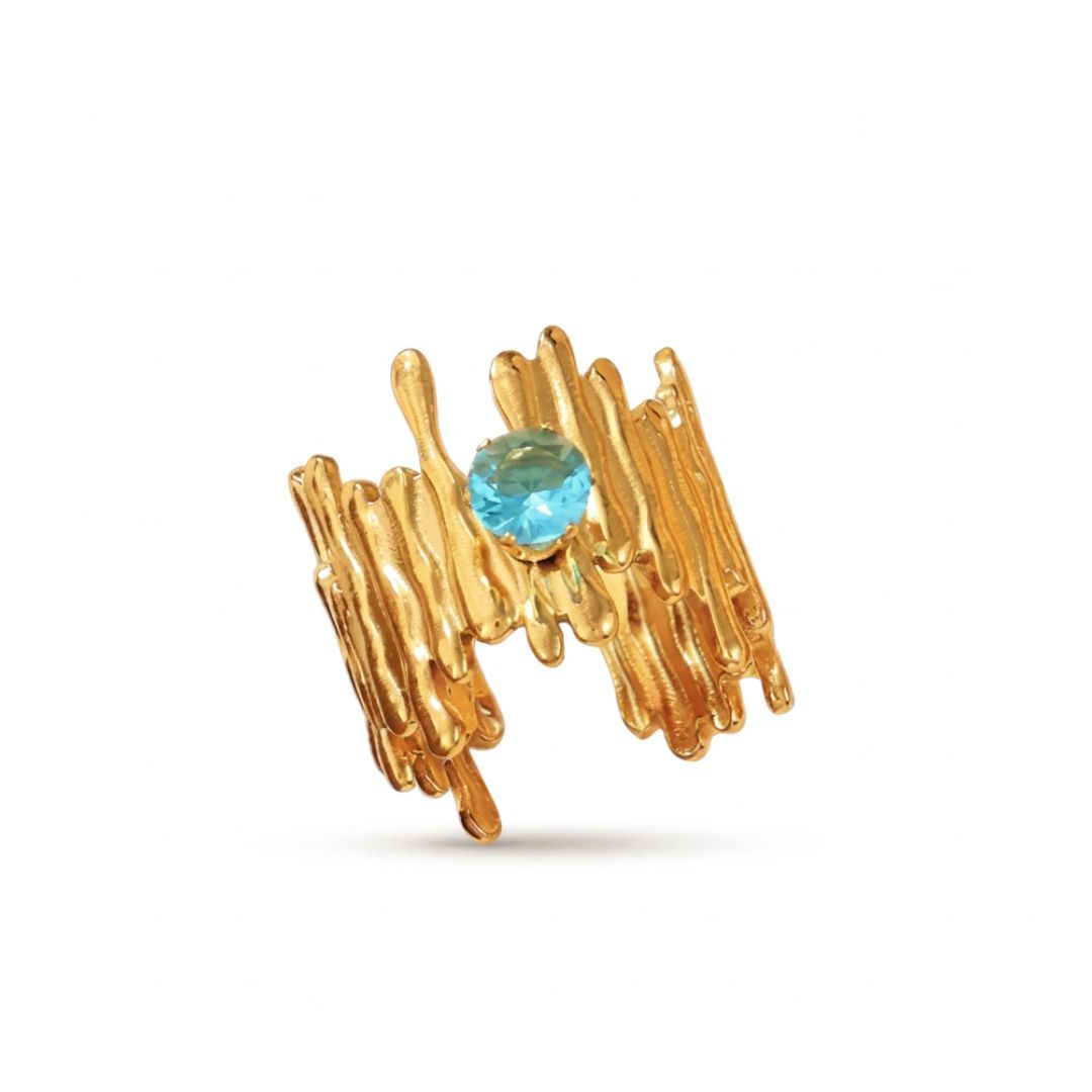 Anillo de moda con zircon azul Pasionaria Anillo de moda con zircon azul Pasionaria