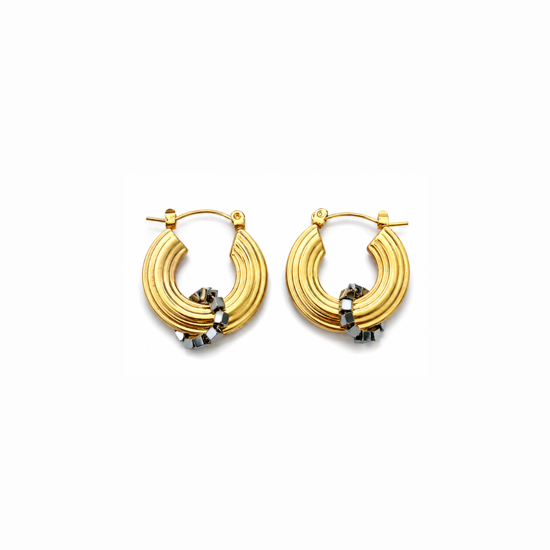aretes acero inoxidable y hematita
