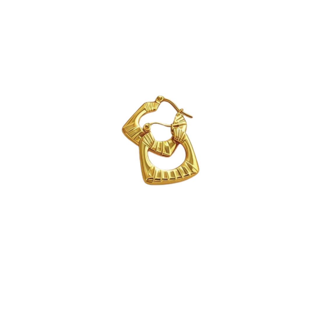 Aretes Nira, acero inoxidable con oro de 18k, Pasionaria Aretes Nira