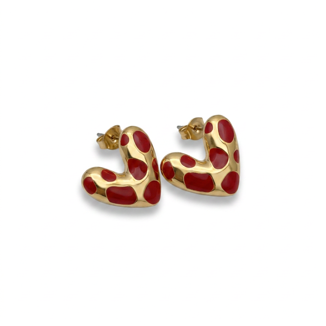 Aretes corazón dalmata acero inoxidable, Pasionaria accesorios Aretes-corazon-dalmata-acero-inoxidable-Pasionaria-accesorios.