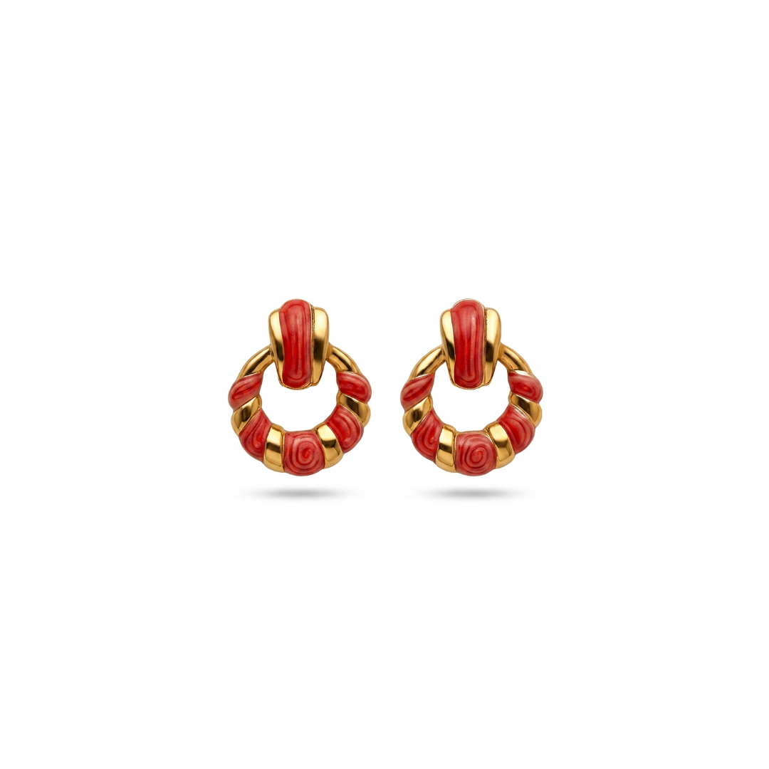 Aretes Sunset, acero inoxidable con oro de 18k, Pasionaria (1) Aretes Sunset, acero inoxidable con oro de 18k, Pasionaria (1)