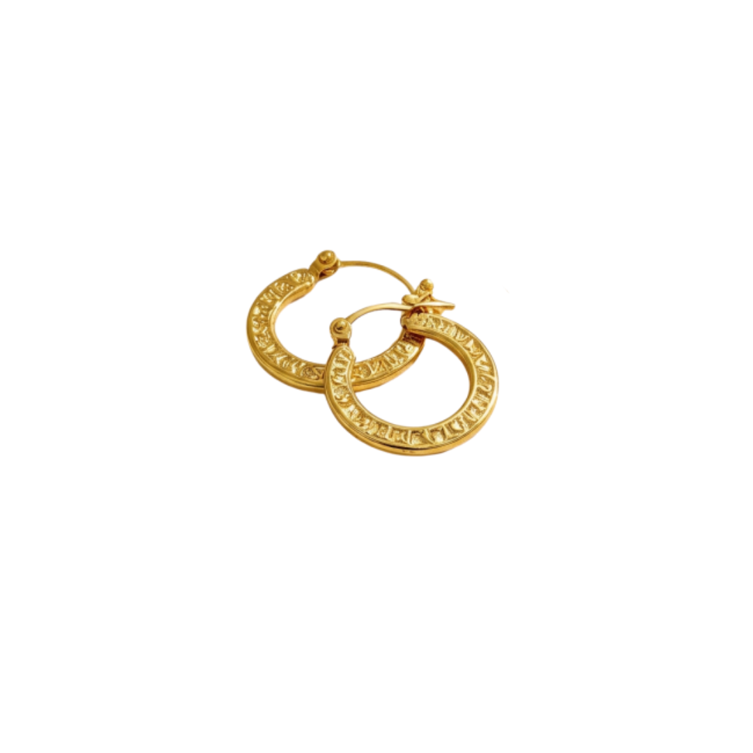 Aros Aria , acero inoxidable con oro de 18k, Pasionaria Aros Aria