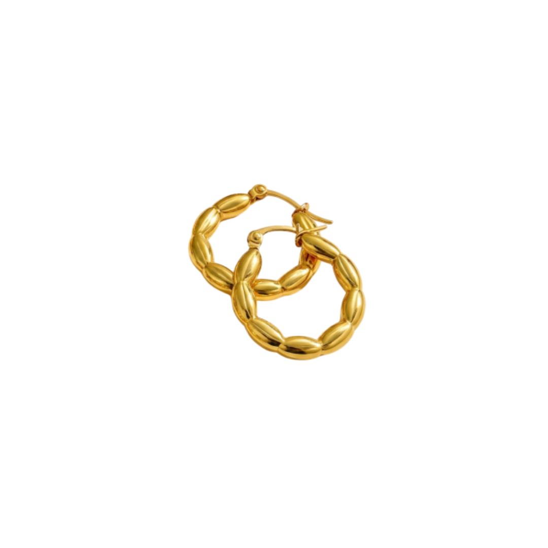 Aros Nova acero inoxidable con oro de 18k, Pasionaria Aros Nova