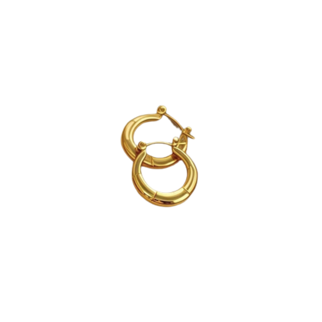 Aros Oris, acero inoxidable con oro de 18k, Pasionaria Aros Oris