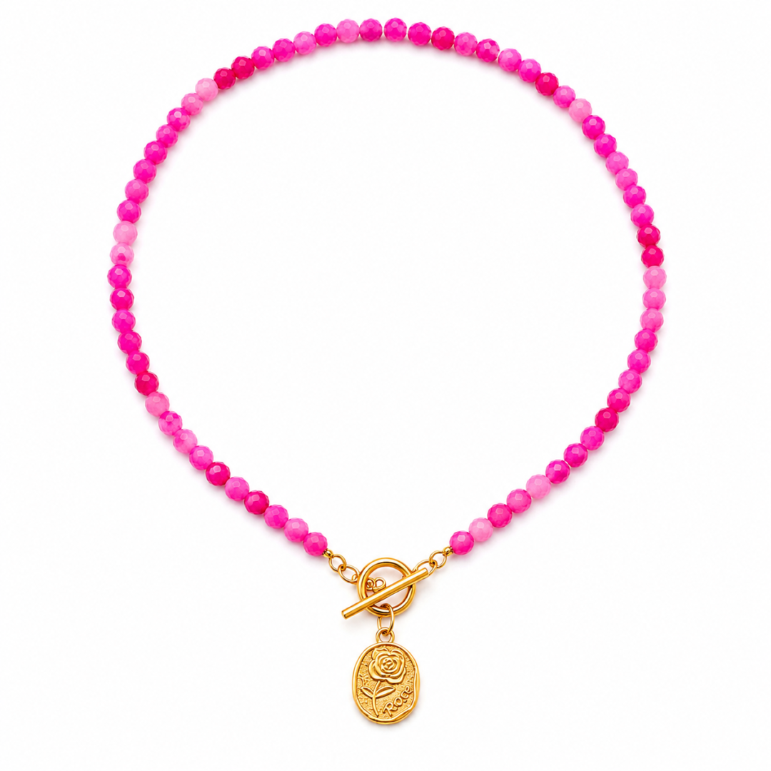 Collar ágatas fucsia Collar ágatas fucsia