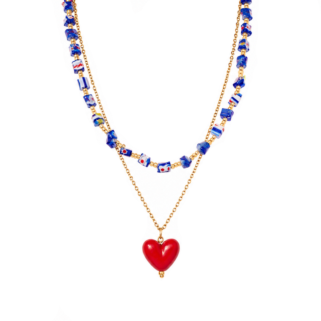 Collar duo Happy love Collar-duo-Happy-love, acero inoxidable con baño de oro, pasionaria accesorios
