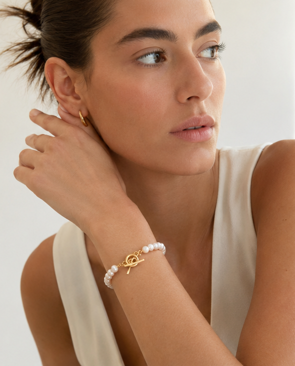 pulsera de perla Perla lila
