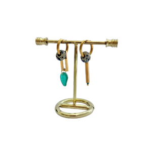 Aretes piedra jaspe dálmata en acero inoxidable