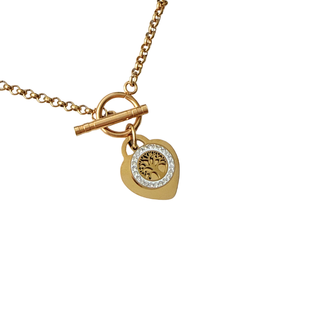 Collar arbol de vida, acero inoxidable y gold plated, pasionaria accesorios Collar arbol de vida, acero inoxidable y gold plated, pasionaria accesorios
