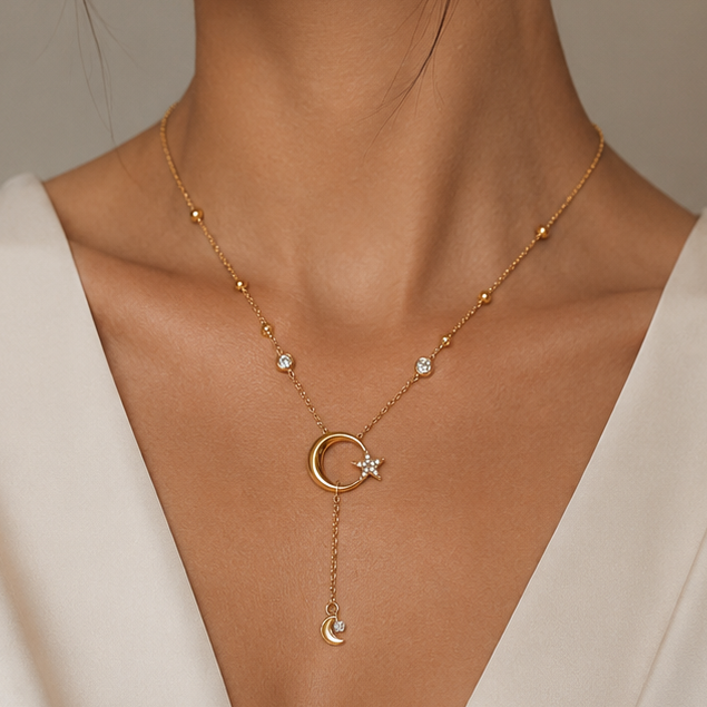 Collar universo, acero inoxidable premium, Pasionaria accesorios