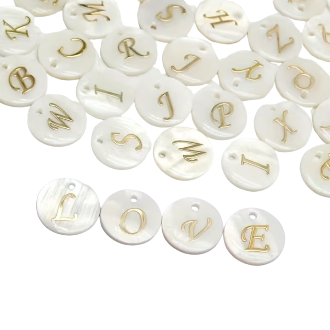 LETRAS EN NÁCAR INICIALES cursiva, personalizado