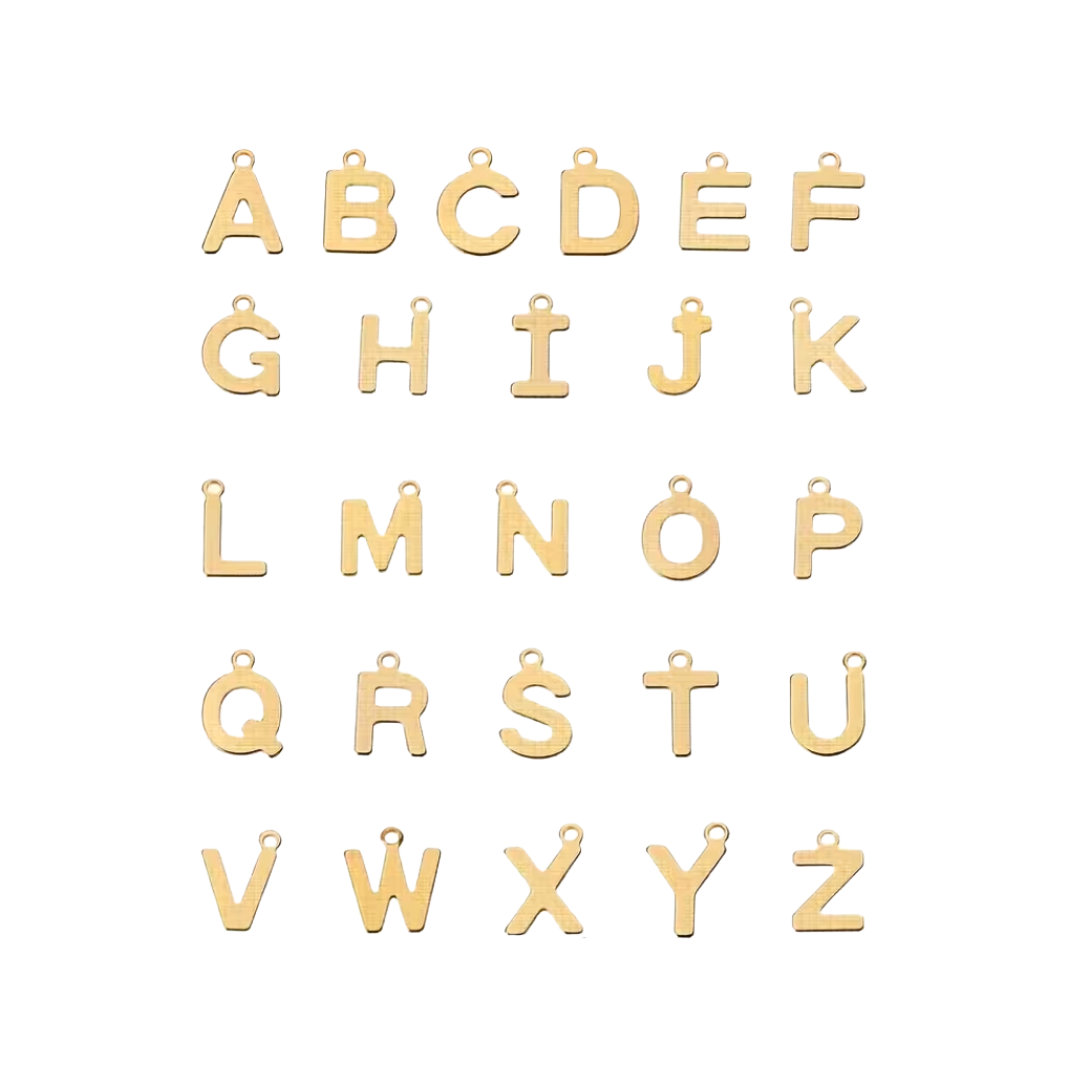 Letras doradas en acero iniciales