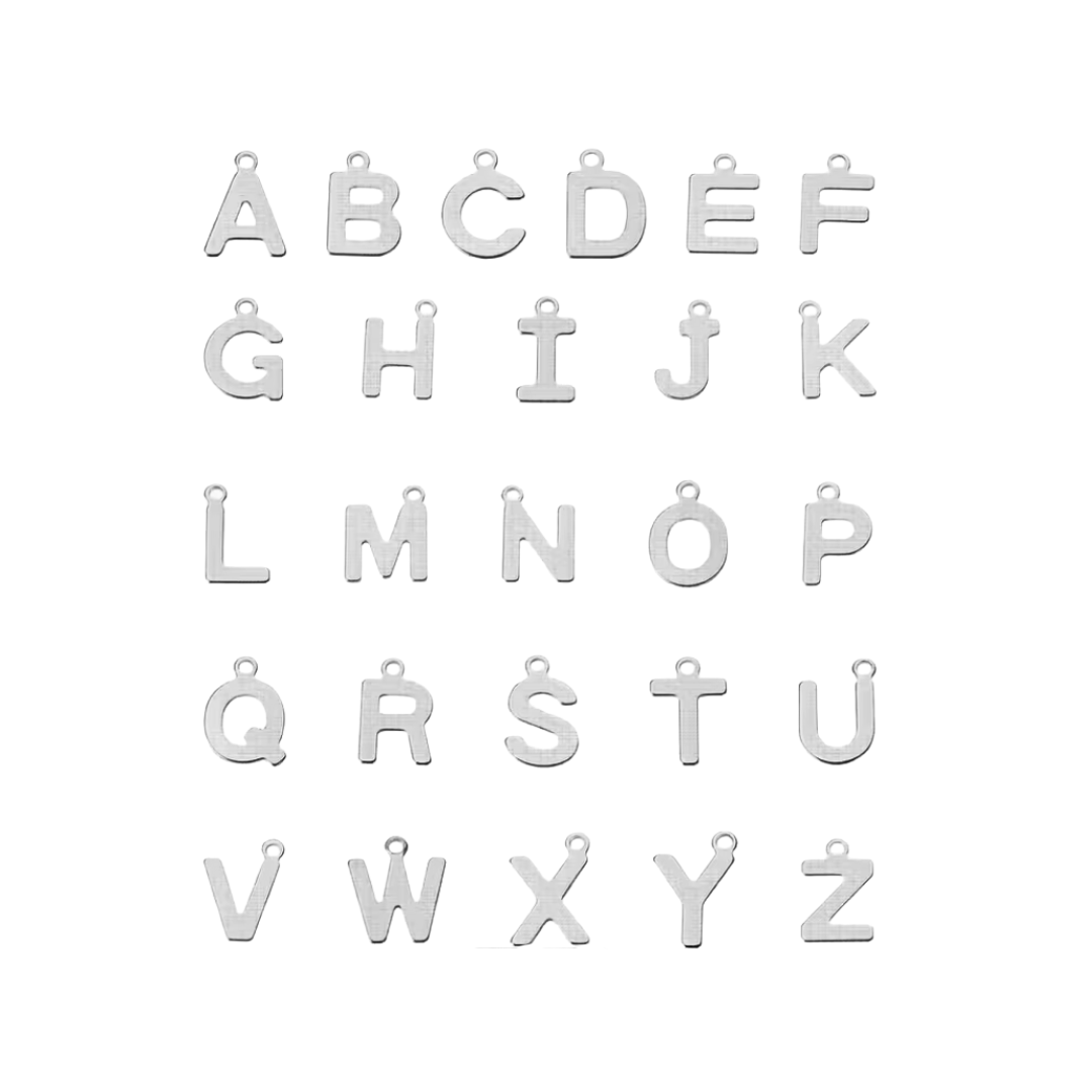 Letras plata en acero iniciales