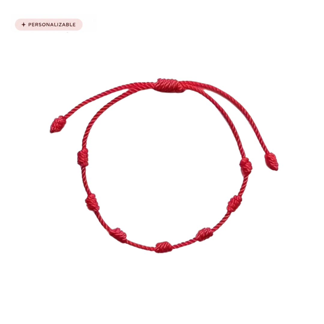 Pulseras de hilo rojo 7 nudos personalizable