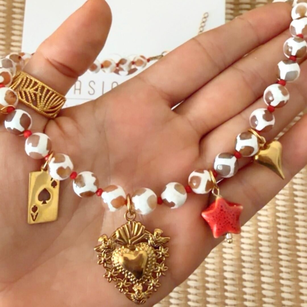 Collar corazón agatas