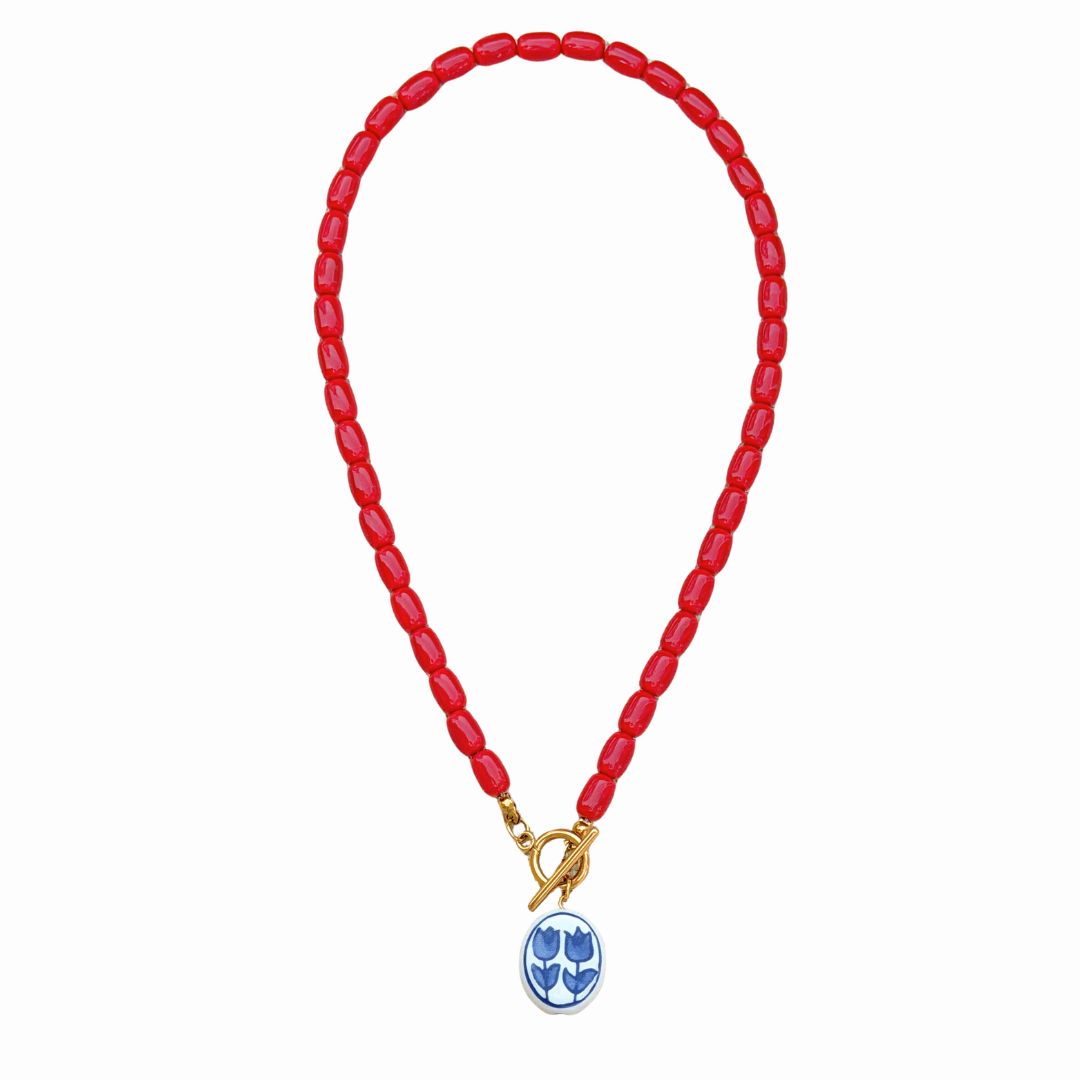 Collar florecer azul