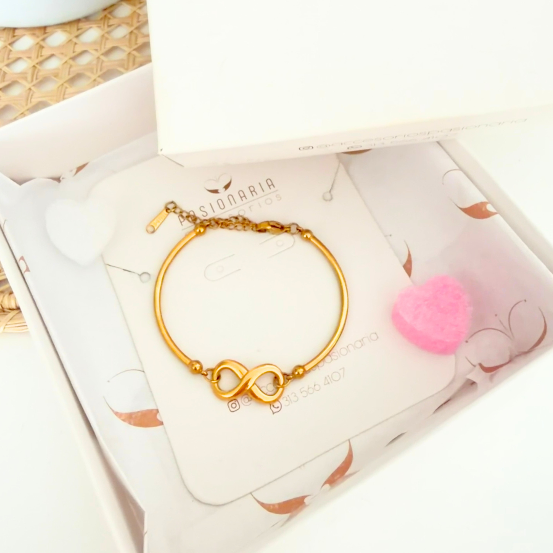 Pulsera amor infinito en acero inoxidable