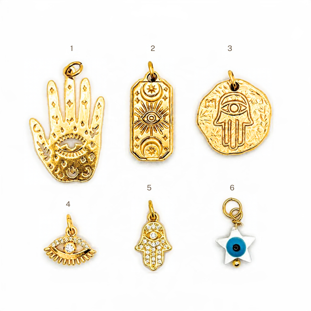Charms mano hamsa y ojo turco