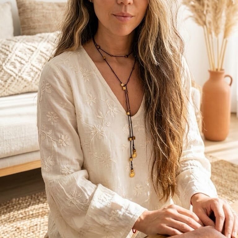 Collar mil vueltas con hematitas